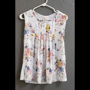 Powder blue merona floral blouse
